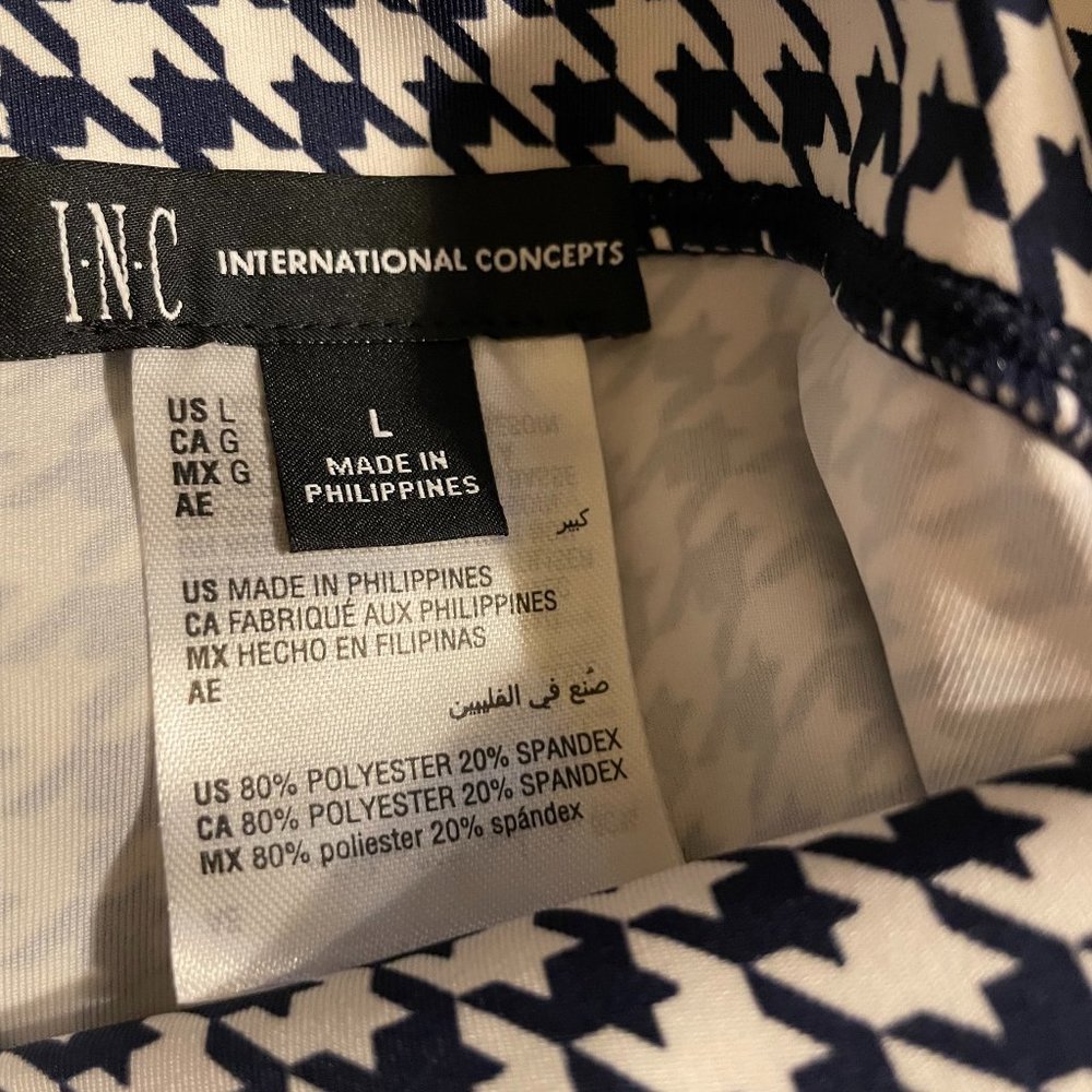 I.N.C. INTERNATIONAL CONCEPTS Houndstooth Compression Leggings LARGE (310) - Picture 6 of 6